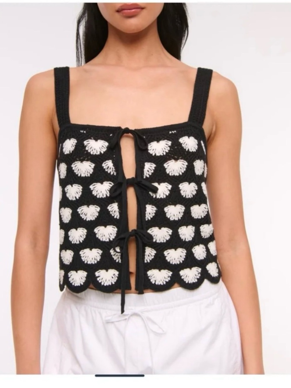 Abercrombie Crochet Tie-Front Tank